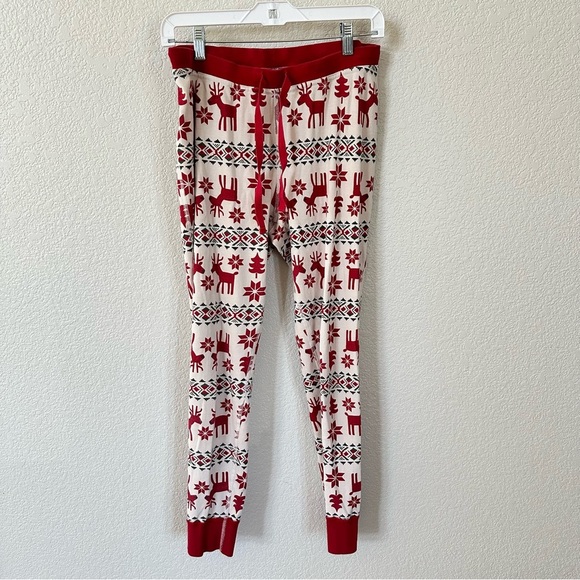 Hanna Andersson Dear Deer Matching Family Pajamas Long John Top Pant Set Size M - Picture 4 of 6